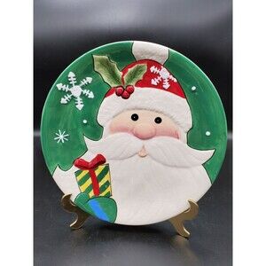 Fitz and Floyd Merry & Bright Christmas Santa Canape Plate 29-101 Cookie Plate